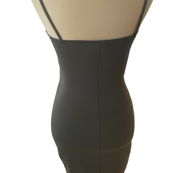 Mind Code olive green knotted wrap mini dress - Picture 4 of 10